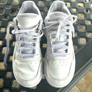 All white youth adidas hoops 3.0 size 4.5Y
